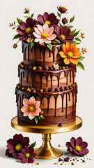 Wall Mural - beautiful delicious cake. festive birthday cake. a wedding cake	