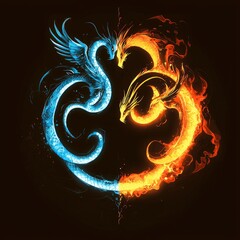 Poster - Fire and Ice Dragons