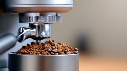 Wall Mural - A coffee being poured into a cup from an espresso machine, AI