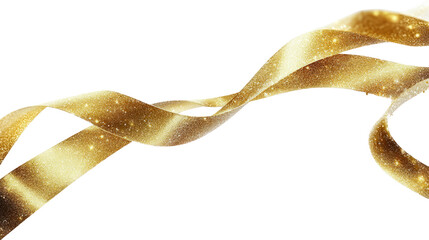 Golden ribbon isolated on a white background with a whimsical touch of nature and spice elements