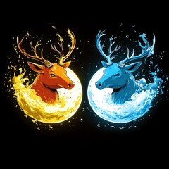 Poster - Fire and Water Reindeer