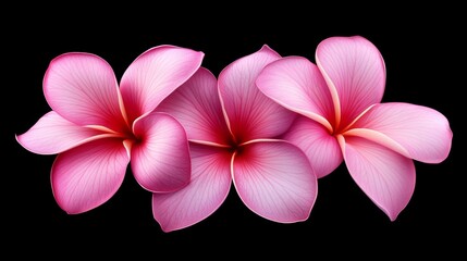 White and pink plumeria flowers.