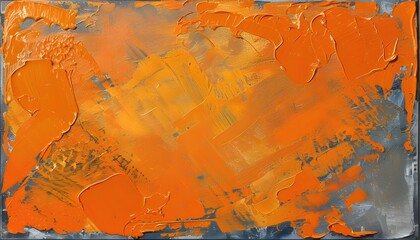 Canvas Print - Vibrant Orange Paint Strokes Creating an Artistic Texture on a Canvas Background