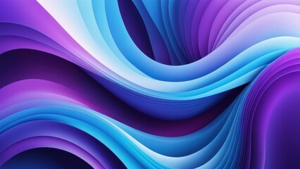 Wall Mural - Abstract wavy patterns in shades of purple and blue create a dynamic, modern visual effect.