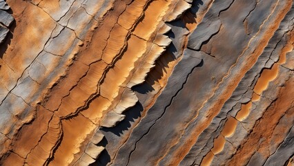 Aerial view of textured earth showcasing contrasting colors and patterns in a natural landscape.