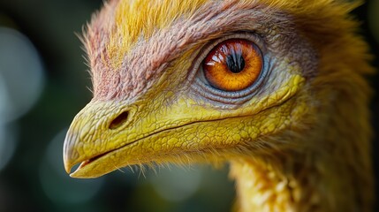 Poster - Close-Up Portrait of a Bird's Eye with Yellow Feathers