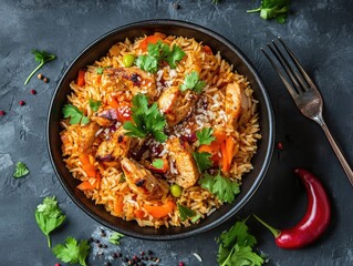 Canvas Print - chicken with rice