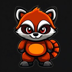 Wall Mural - Cute Cartoon Red Panda Character Design