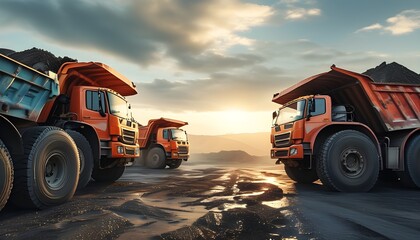 close-up perspective between two rows of tippers