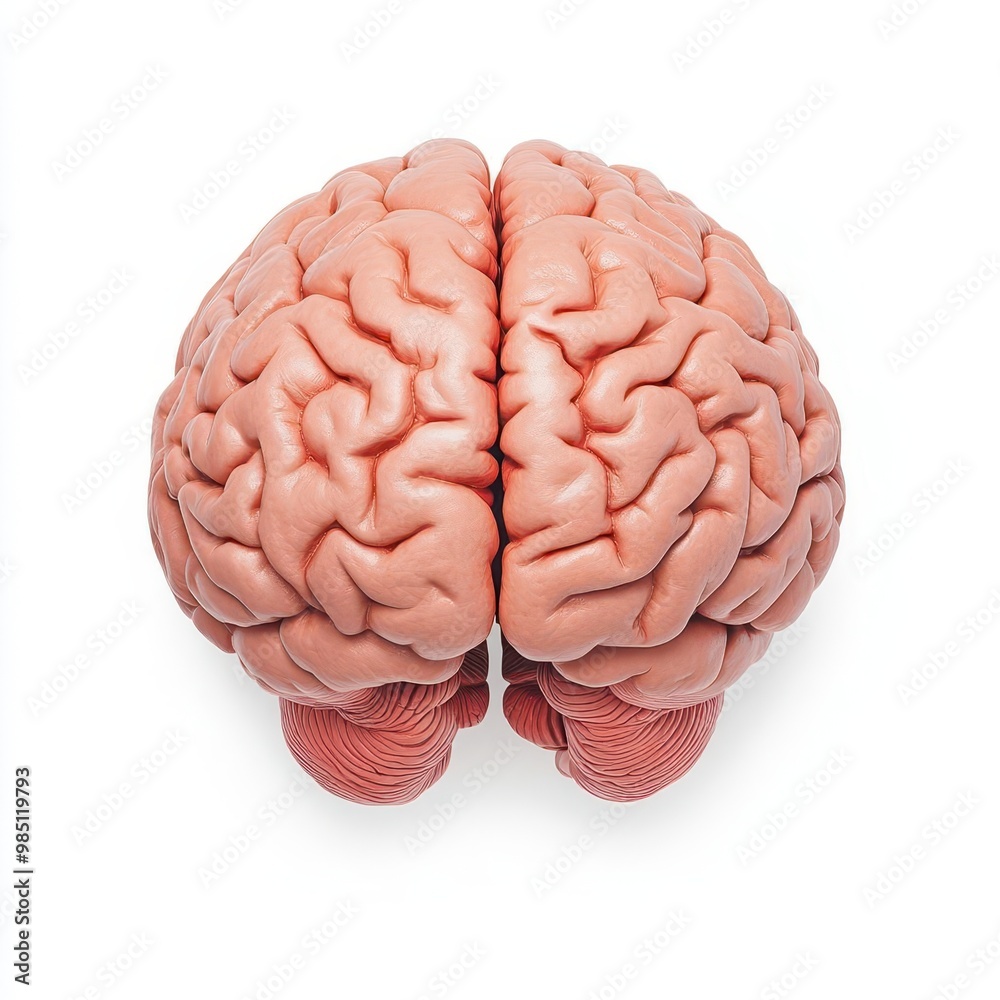 A detailed clipart of a human brain with highlighted areas, brain ...