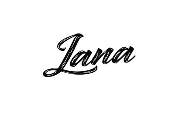 The name “Lana” written in a stylized colorful retro font