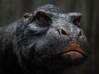 Wall Mural - Close-Up Portrait of a Fierce Prehistoric Creature