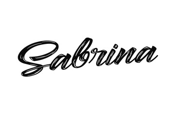 The name “Sabrina” written in a stylized colorful retro font