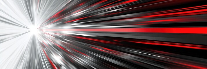Poster - Gray and red speed illustration with abstract technology background. Digital art features futuristic car motion, fast movement, and energetic lines. Cyber connection and communication concept.