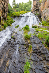Wall Mural - jermuk waterfall on rainy summer day