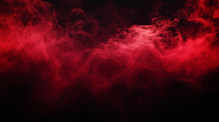 Abstract backdrop Cloud of red smoke on a black isolated background. soft mystery horror design, spooky background texture concept