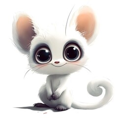 Poster - Cute Cartoon Mouse with Big Eyes and Smiling