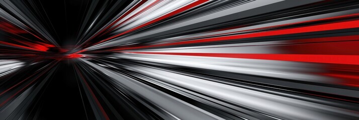 Poster - Abstract futuristic highway illustration with gray and red colors. Fast car speed motion on cyber road. Digital energy and lights. Connection and communication concept.