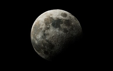 Wall Mural - full moon earth's moon glowing on black background