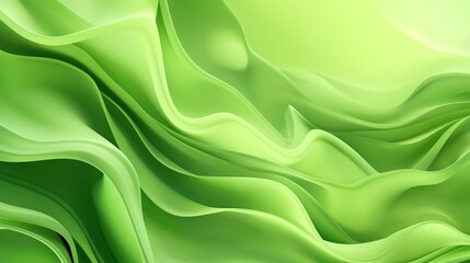 Poster - Green abstract background with smooth motion. Swirling wave-like texture, minimalist design. Macro pattern of lines and shapes, neon colors. Simple, futuristic illustration.