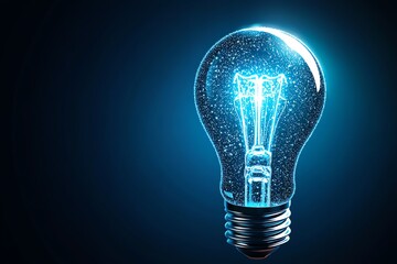 Aufkleber - Abstract glowing lightbulb, symbolizing new ideas and innovation driving business growth