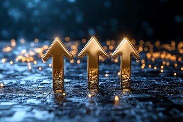Aufkleber - Abstract upward arrows, symbolizing the continuous progress of business development in a dynamic market