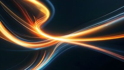 Wall Mural - Vibrant abstract light trails dancing against a dark backdrop