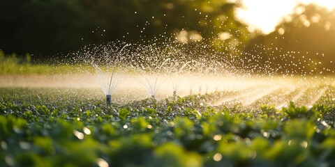 Wall Mural - precision irrigation systems and agricultural practices contributing to the efficient use of water i