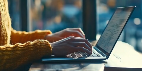 Canvas Print - person working on laptop