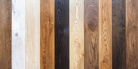 Canvas Print - Multi-colored oak wooden flooring samples in click-lock type, offering various tones and patterns, oak wood