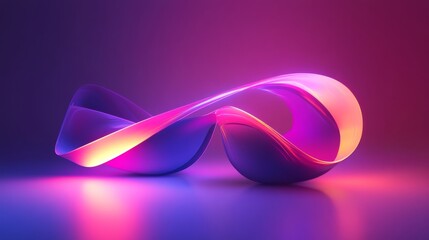 Wall Mural - Abstract glowing neon shape.