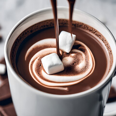 Mug with a hot chocolate