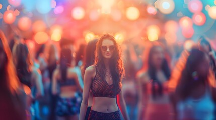 Wall Mural - Blurred festival event party backgrounds.