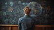 © Natalia - business technology ernet and network concept virtual blackboard of the future he sees the inscription discovery