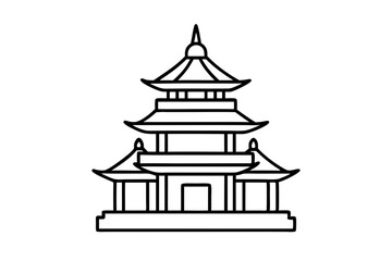 taiwanese  temple  silhouette vector icon