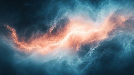 Wall Mural - Abstract Swirling Blue and Orange Clouds