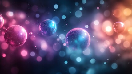 Poster - abstract background with bokeh defocused lights and stars. - Generated AI