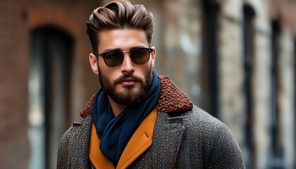 Wall Mural - Trendsetting Mens Fashion and Grooming: A Showcase of Style and Confidence Among Modern Gentlemen