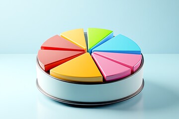Poster - Minimalist pie chart design, with clean, colorful segments representing different areas of business data