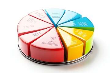 Poster - Minimalist pie chart design, with clean, colorful segments representing different areas of business data