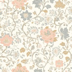 Elegant Floral Pattern in Soft Pastel Colors