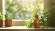 © Nathaphat - Homeopathic Drops on a Windowsill with Green Plants
