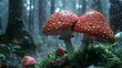 © Infinity - Red Mushrooms in a Rainy Forest - Nature Photography