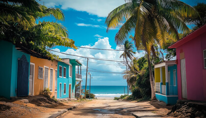 Wall Mural - Puerto Rico, Puerto Rico Island Landscape, Tropical Vacation Getaway, Caribbean Island