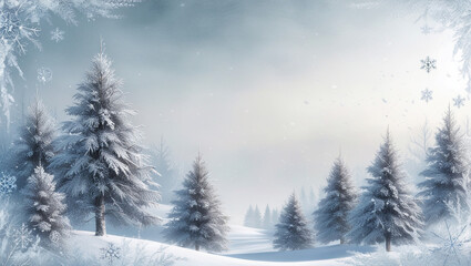 Poster - winter landscape with snow