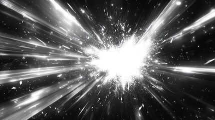 Wall Mural - Line art illustration depicting a burst of light generating a speed effect showcasing the flare from an explosive light special effect