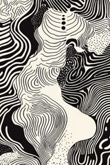 Poster - Line art illustration featuring an abstract background
