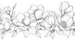 © BlockBrushstrokes - Magnolia Line Art Floral Illustration Flower Coloring Page with Hand Drawn Magnolia Design Botanical Coloring Sheet Line Art Floral Design for Coloring