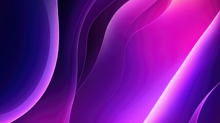 Wall Mural - Abstract purple gradient geometric background with neon light curved lines and shapes featuring a vibrant color graphic design