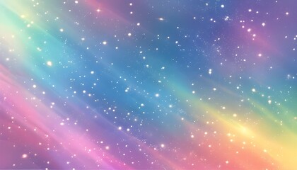 Sticker - Dreamy abstract background with rainbow colors and soft light stars shimmering gently